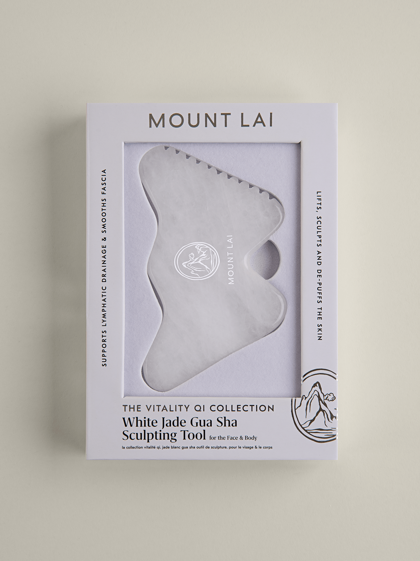 The Mount Lai Vitality Qi Gua Sha Ritual Bundle in White Jade