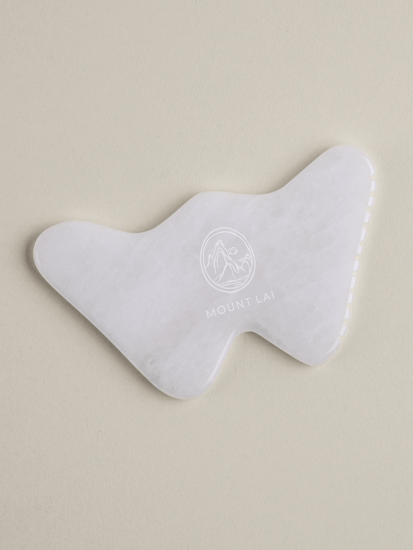 The Vitality Qi White Jade Gua Sha Sculpting Tool with Protective Pouch