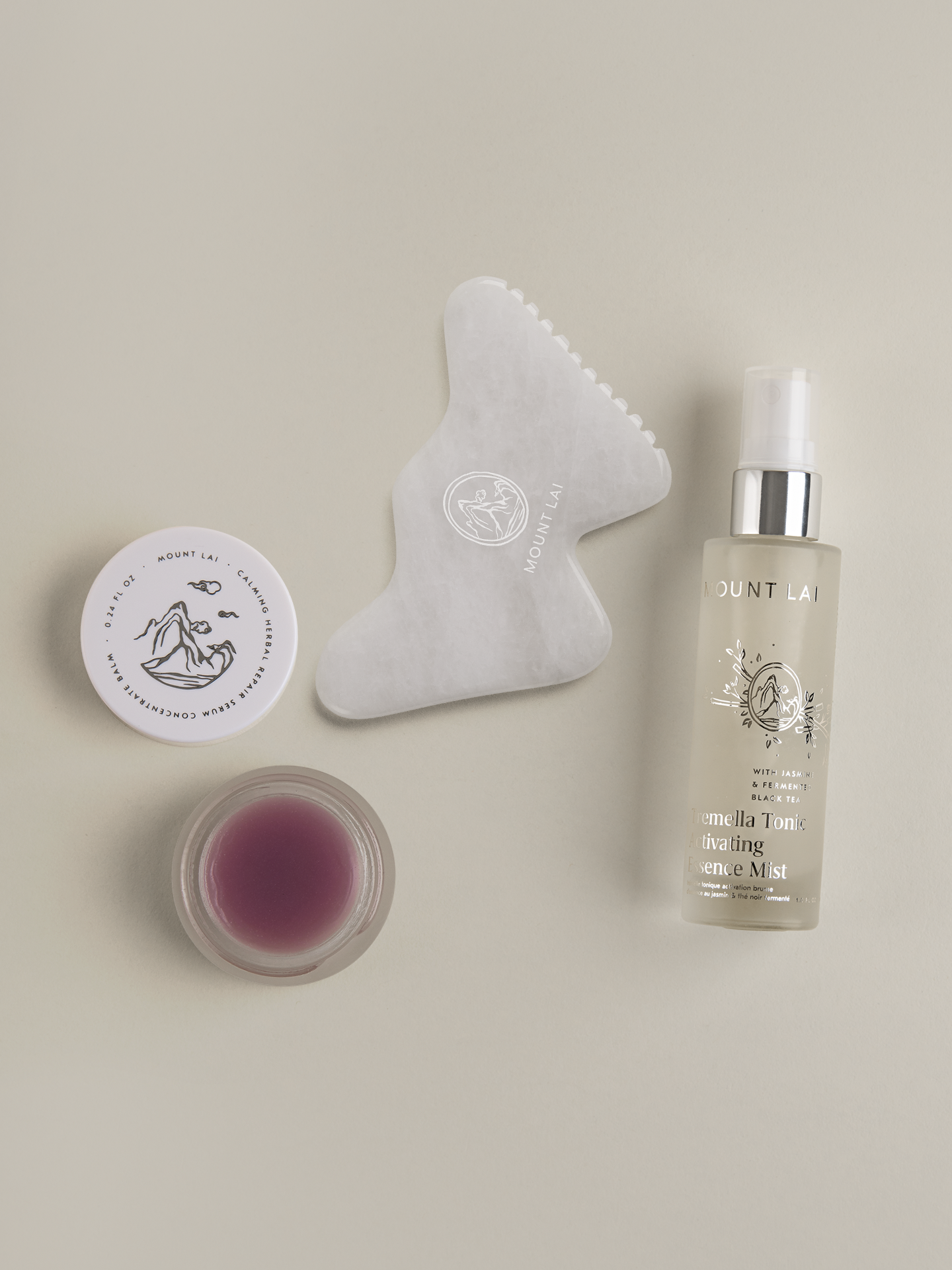 The Mount Lai Vitality Qi Gua Sha Ritual Bundle in White Jade