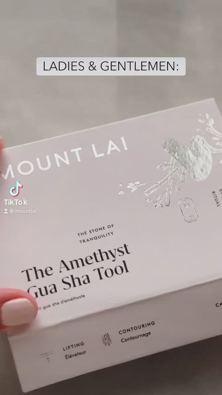 Load video: The Mount Lai Gua Sha Facial Lifting Tool. Gua sha is a Traditional Chinese Medicine practice that can lift and contour the face over time. 