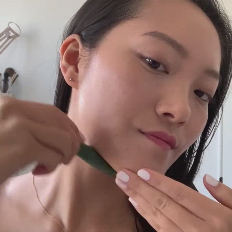 Load video: The Mount Lai Acupressure Gua Sha Spoon. Gua sha is a Traditional Chinese Medicine practice that can lift and contour the face over time. 